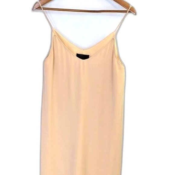 Blaque Label	| Revolve V-Neck Midi Slip Dress in Nude Cream | Size Medium - Picture 5 of 12